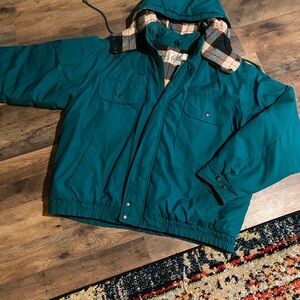 Teal Lightweight Windbreaker Jacket with Hood